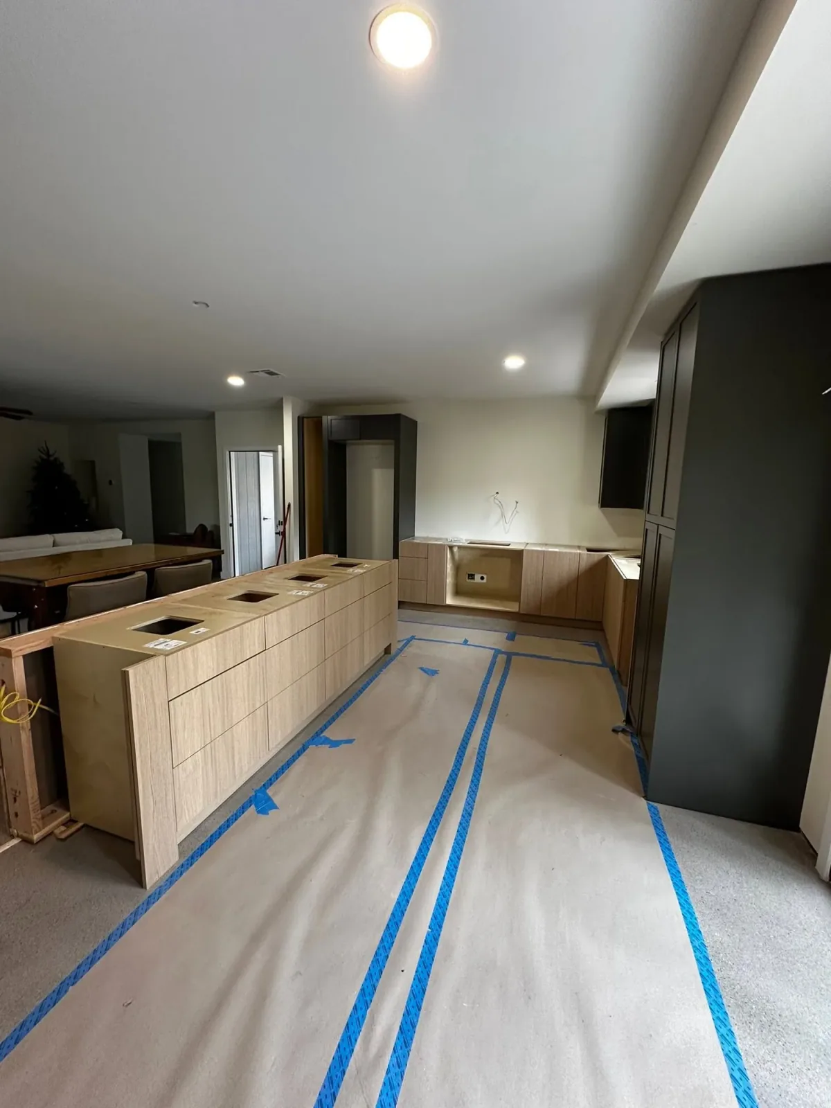 Cabinet installation progress for a remodeling project by Ramos Cabinetry and Construction in Gilbert, AZ