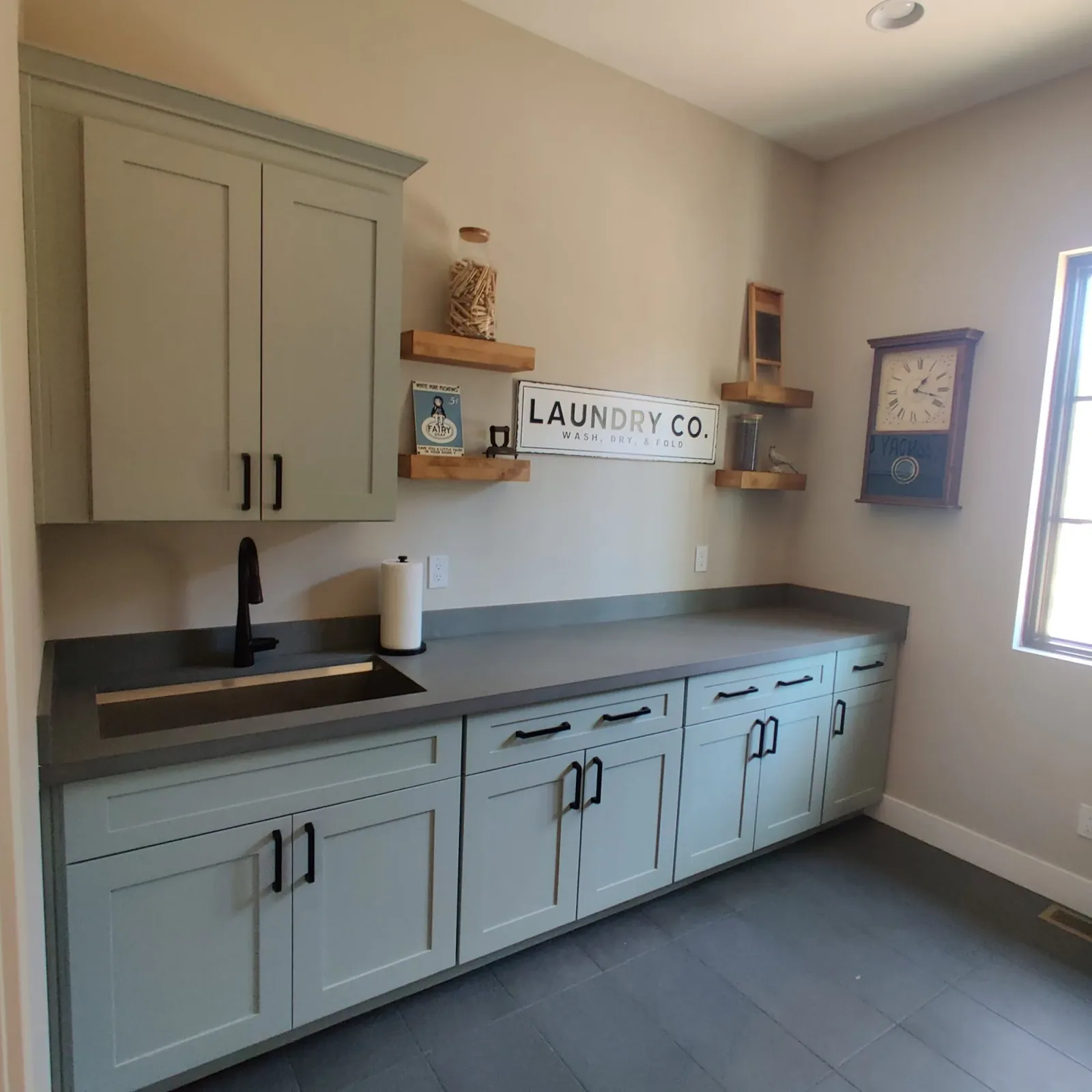 Laundry room cabinet storage and utility room cabinetry by Ramos Cabinetry and Construction in Phoenix, AZ