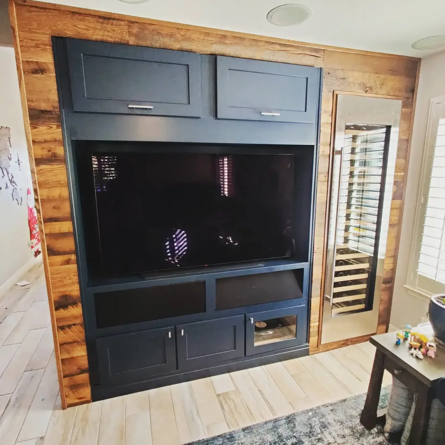 Custom wet bar cabinetry and built in storage by Ramos Cabinetry and Construction in Gilbert, AZ